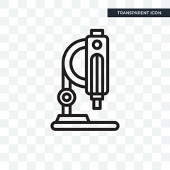 Wall Mural - Microscope vector icon isolated on transparent background, Microscope logo design