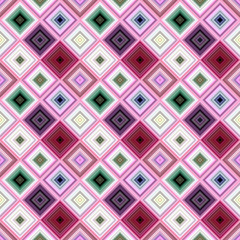 Poster - Colorful abstract repeating diagonal square pattern - vector tiled mosaic background design