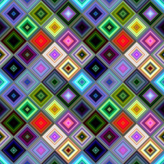 Poster - Colorful abstract geometric diagonal square mosaic pattern background - repeatable graphic