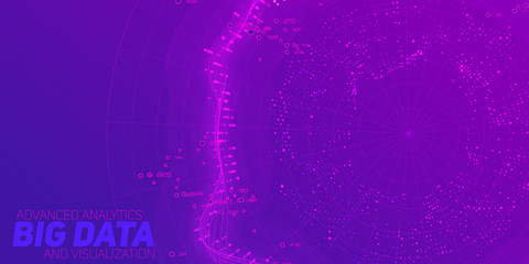 Poster - Vector abstract big data visualization. Blue flow of data as numbers strings. Information code representation. Cryptographic analysis. Bitcoin, blockchain transfer. Stream of encoded data.