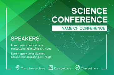 Science conference business design template. Science brochure flyer marketing advertising meeting