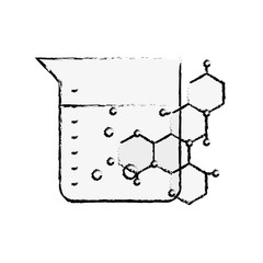 Poster - chemical flask and molecule science