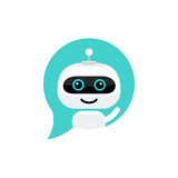 Fototapeta  - Robot icon. Chat Bot sign for support service concept. Chatbot character flat style