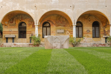 Vista del Chiostro del Museo Civico di Bassano del Grappa, Vicenza, Italia