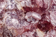 Macro Mineral Stone Lepidolite In The Rock A White Background