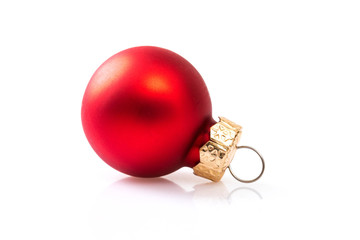 red christmas balls isolated on white