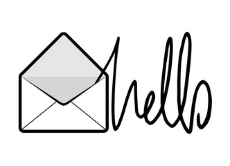 Poster - envelope with hello message