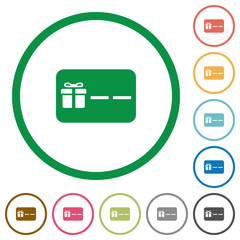 Poster - Gift card with placeholder flat icons with outlines