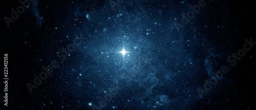 Panoramic beautiful night sky and star Tableau sur Toile