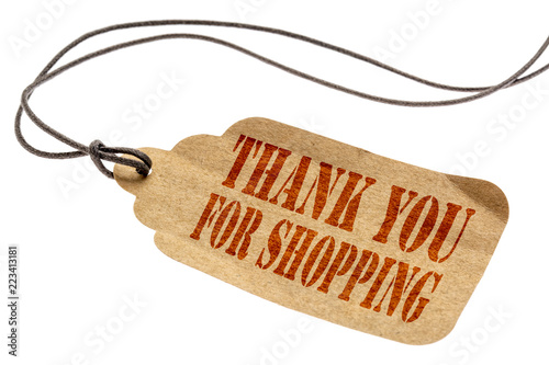 Fotografie, Obraz Thank you for shopping sign on price tag