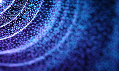 Wall Mural - 3d illustration of connections and dots representing the concept of cloud computing.