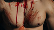 © Volodymyr - halloween muscular chest of man zombie with blood