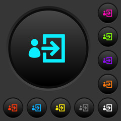 Sticker - User login dark push buttons with color icons