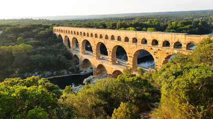 Canvas Print - Pont du Gard in the Gardon River, south of France