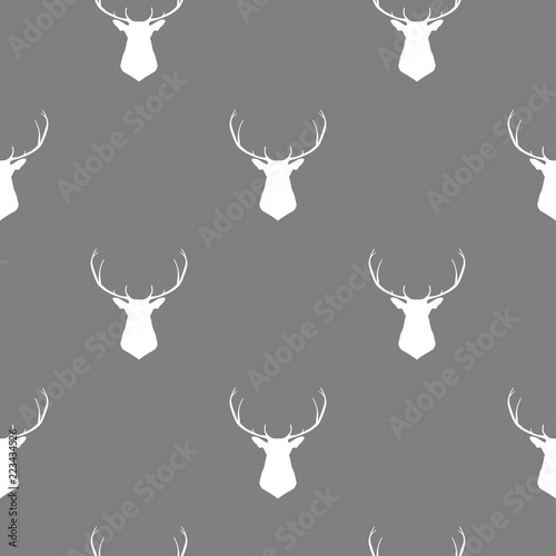 wektor-deseniowa-ilustracja-z-glowa-rogacz-w-bialym-kolorze-z-popielatym-back
