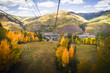 Autumn, landscape views of Vail, Colorado from a gondola. 
