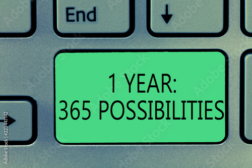 Fényképezés Writing note showing 1 Year 365 Possibilities