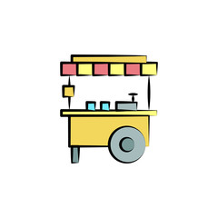 Poster - stall with hot corn colored icon. Element of colored circus icon for mobile concept and web apps. Color stall with hot corn icon can be used for web and mobile
