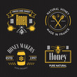 Honey vintage logo set