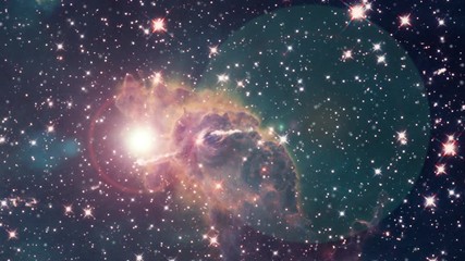 Wall Mural - Carina nebula red jet rotating with burst flare light. Contains public domain image by NASA