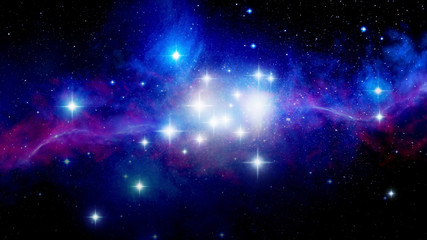 Wall Mural - illustration of a deep space nebula or galaxy. star formation.