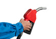 © Phushutter - Closeup hand holding Oil Diesel Nozzle for Fuel Dispenser Gasohol 91.