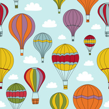 Seamless Pattern Of Hot Air Balloons