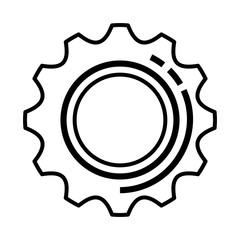 Sticker - gear machinery isolated icon