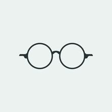 Harry Potter Eyeglasses Icon, Vector Illustration. Flat Icon