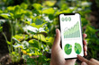 © onephoto - agriculture technology concept man Agronomist Using a Tablet in an Agriculture Field read a report