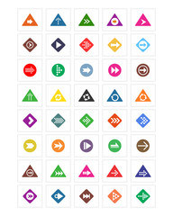 Canvas Print - arrow direction icon set symbol logo image vector pin locate
