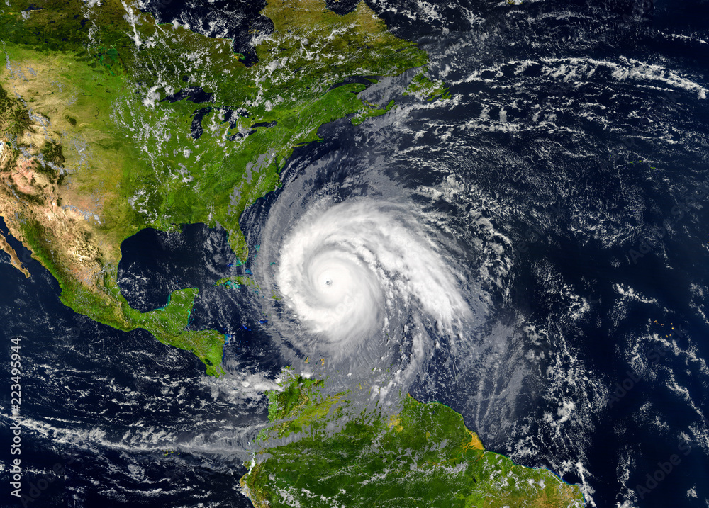tropical hurricane approaching the USA.Elements of this image are furnished by NASA. - obrazy, fototapety, plakaty 
