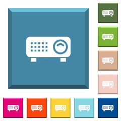 Poster - Video projector white icons on edged square buttons