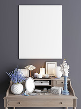 Mock Up Poster With Dressing Table Luxury Interior