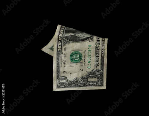 One Dollar Bill Isolated On Black Background Buy This Stock