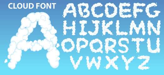 Wall Mural - cloud english alphabet font