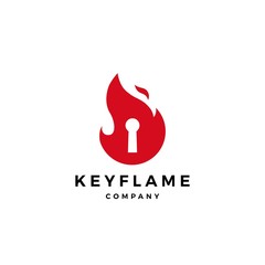 Wall Mural - fire flame key logo icon