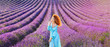styled model in lavender field