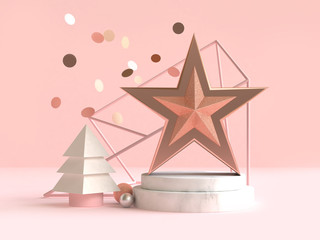 star abstract geometric shape christmas concept decoration 3d rendering