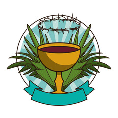 Sticker - Catholic chalice with wine