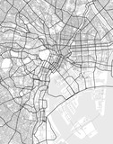 Fototapeta Mapy - Vector city map of Tokyo in black and white