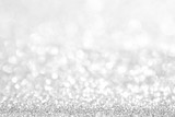 Fototapeta Nowy Jork - abstract background white Silver lights on christmas bokeh