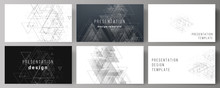 The Minimalistic Abstract Editable Vector Layout Of The Presentation Slides Design Business Templates. Polygonal Background With Triangles, Connecting Dots And Lines. Connection Structure.