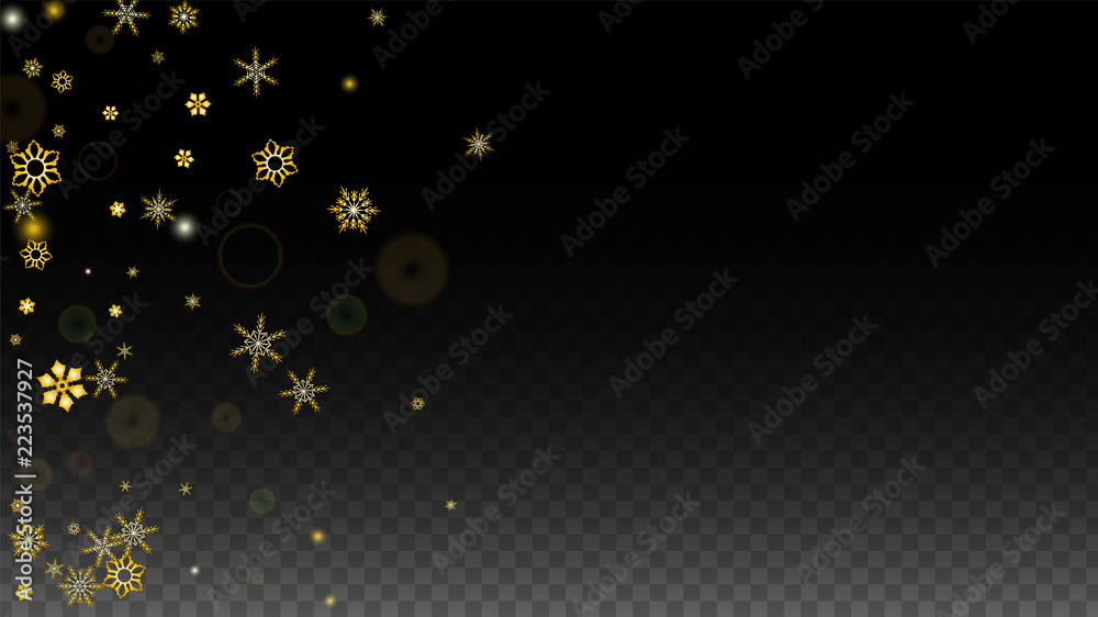 Christmas Vector Background with Gold Falling Snowflakes Isolated on ...
