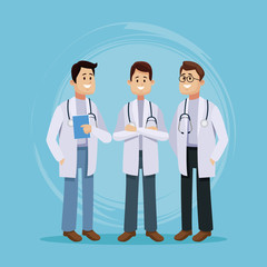 Wall Mural - Medical team cartoon