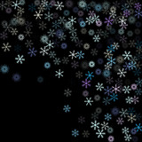Fototapeta  - Falling down snow confetti, snowflake vector border. Festive winter, Christmas, New Year sale background. Cold weather, winter storm, scatter texture. Hipster snowfall falling snowflakes cool confetti
