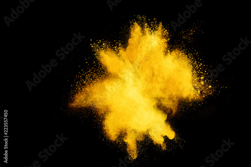 yellow powder explosion on black background wall mural wallpaper murals piyaphong yellow powder explosion on black background wall mural