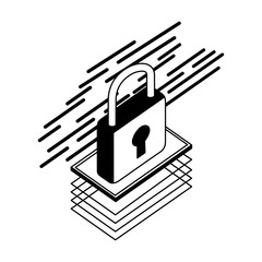 Canvas Print - data security padlock icon