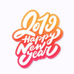 Wall Mural - Happy New Year 2019. Greeting card.