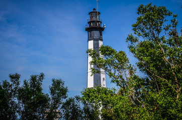 The New Cape Henry Lighthouse in Virginia Beach, Virginia marks the southern entrance to Chesapeake Bay